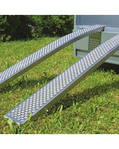 400Kg, Pair of curved aluminium ramps 2000mm x 200mm (6ft6inches x 8inches_